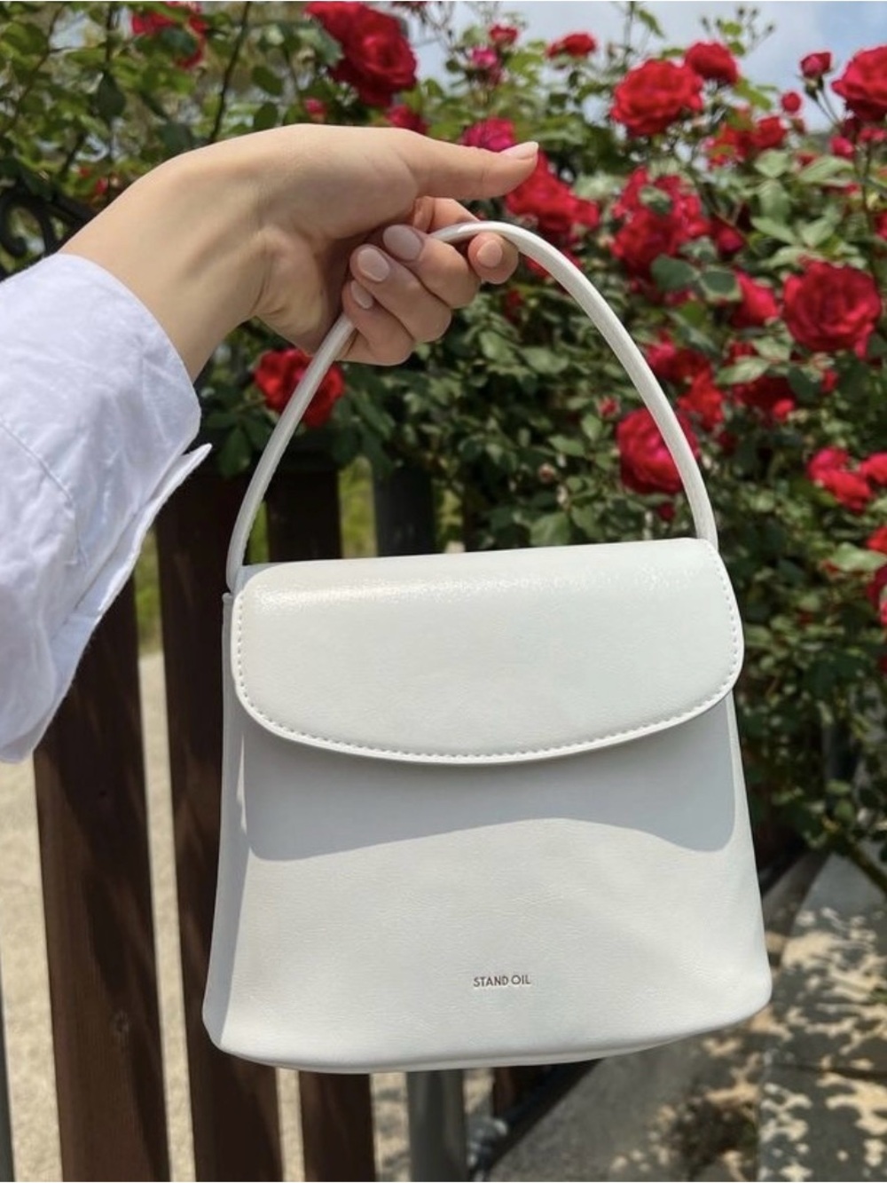 STAND OIL Coco Top-Handle Bag in White